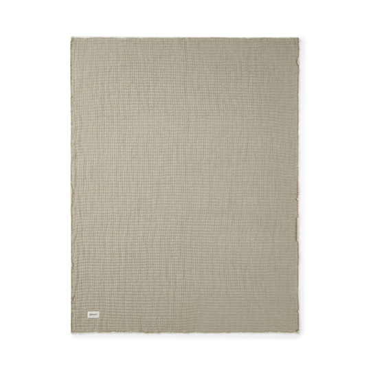 Pläd Ribbed Kantha 130x170cm Ljus Khakigrön