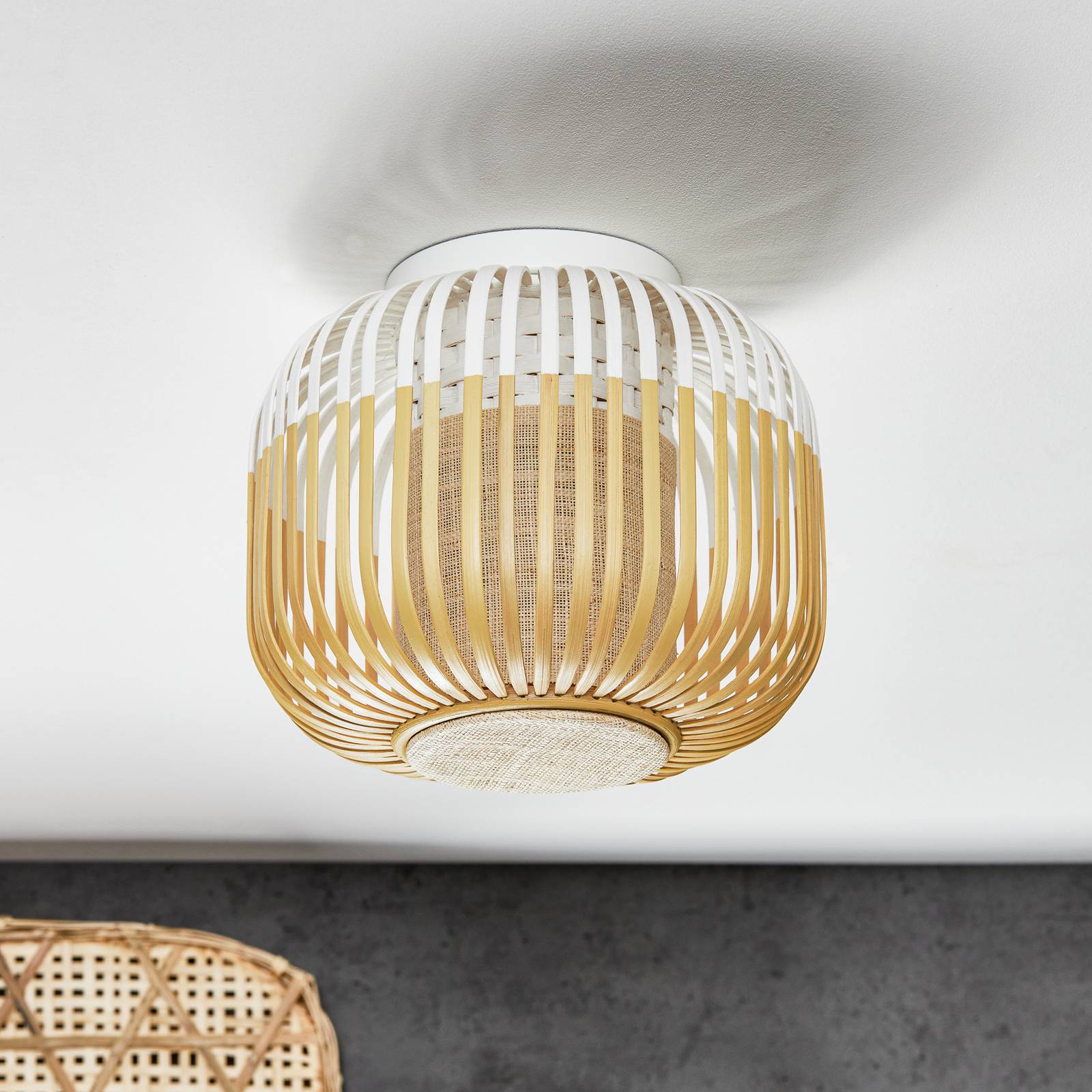 Forestier Bamboo Light XS taklampa 27 cm vit