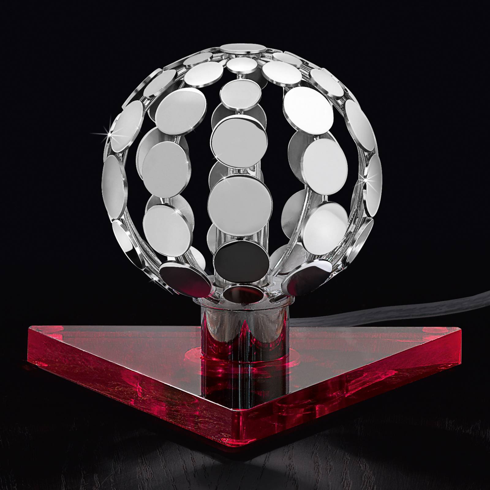 Bordslampa Sfera med röd fot, 10 cm