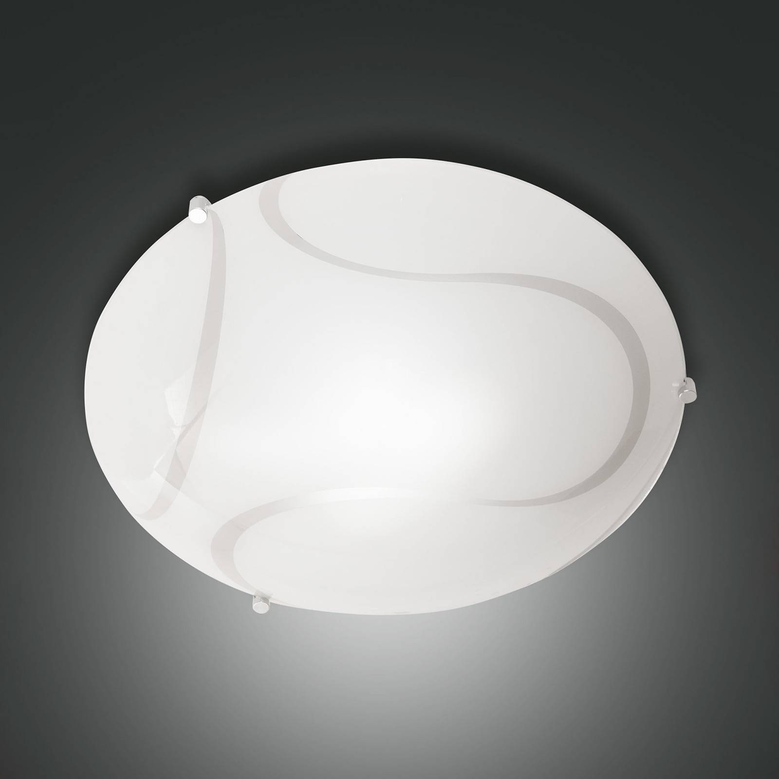 Taklampa Magma av glas, 30 cm
