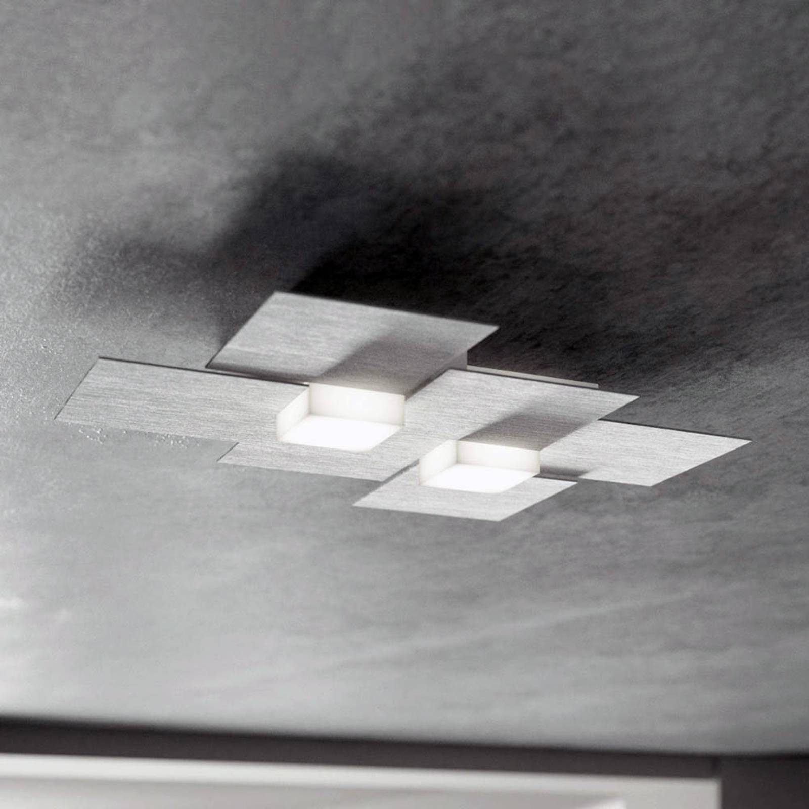 GROSSMANN Creo LED-taklampa 2 ljus, borstat alu.