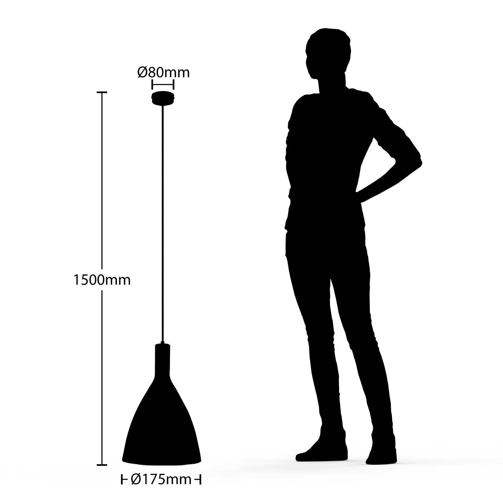 Arcchio Arthuria hänglampa, 1 lampa svart