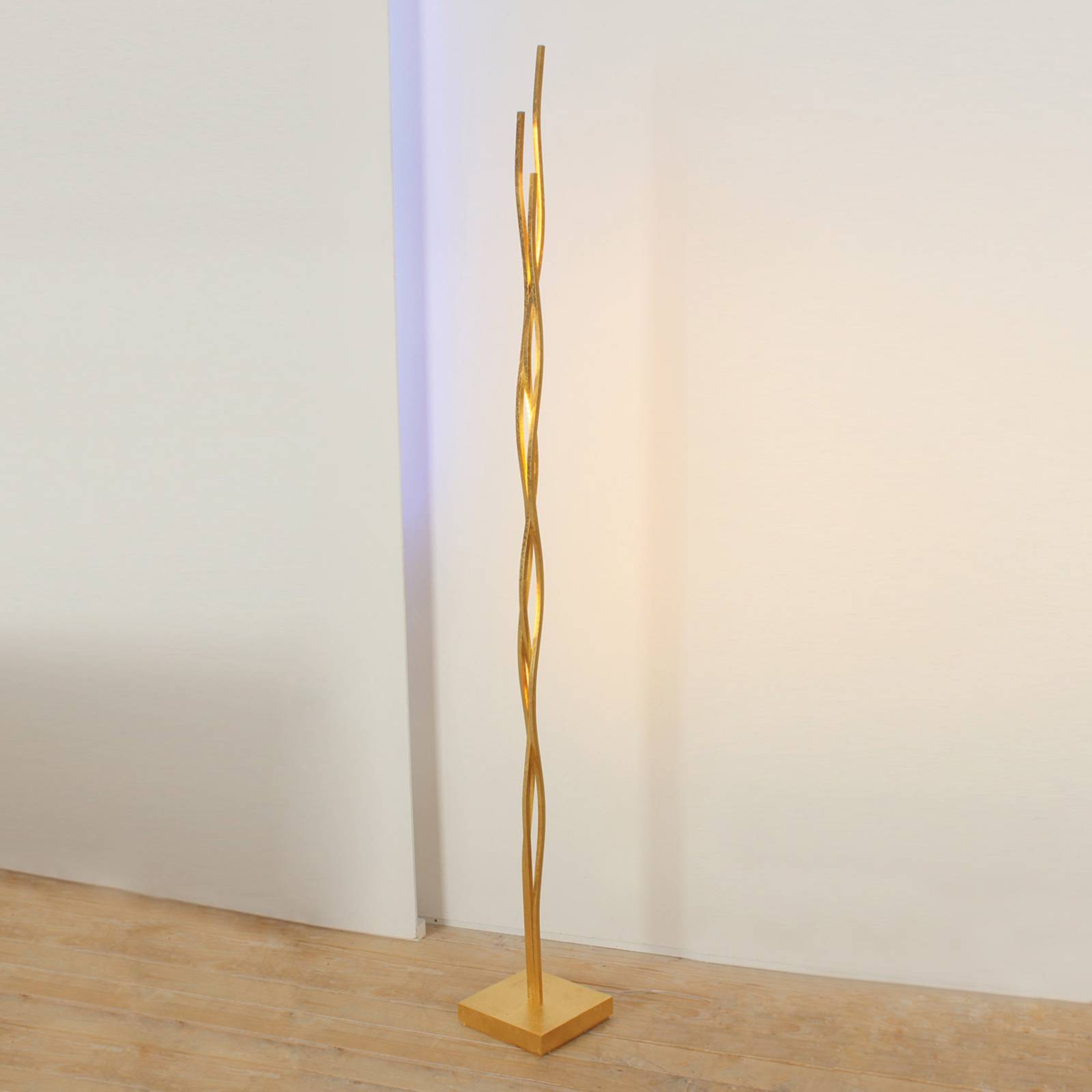 Escale Silk - LED-golvlampa med bladguld, dimmer
