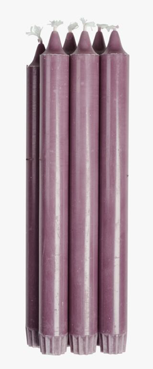 Premium stearin 6pk kronljus mörklila