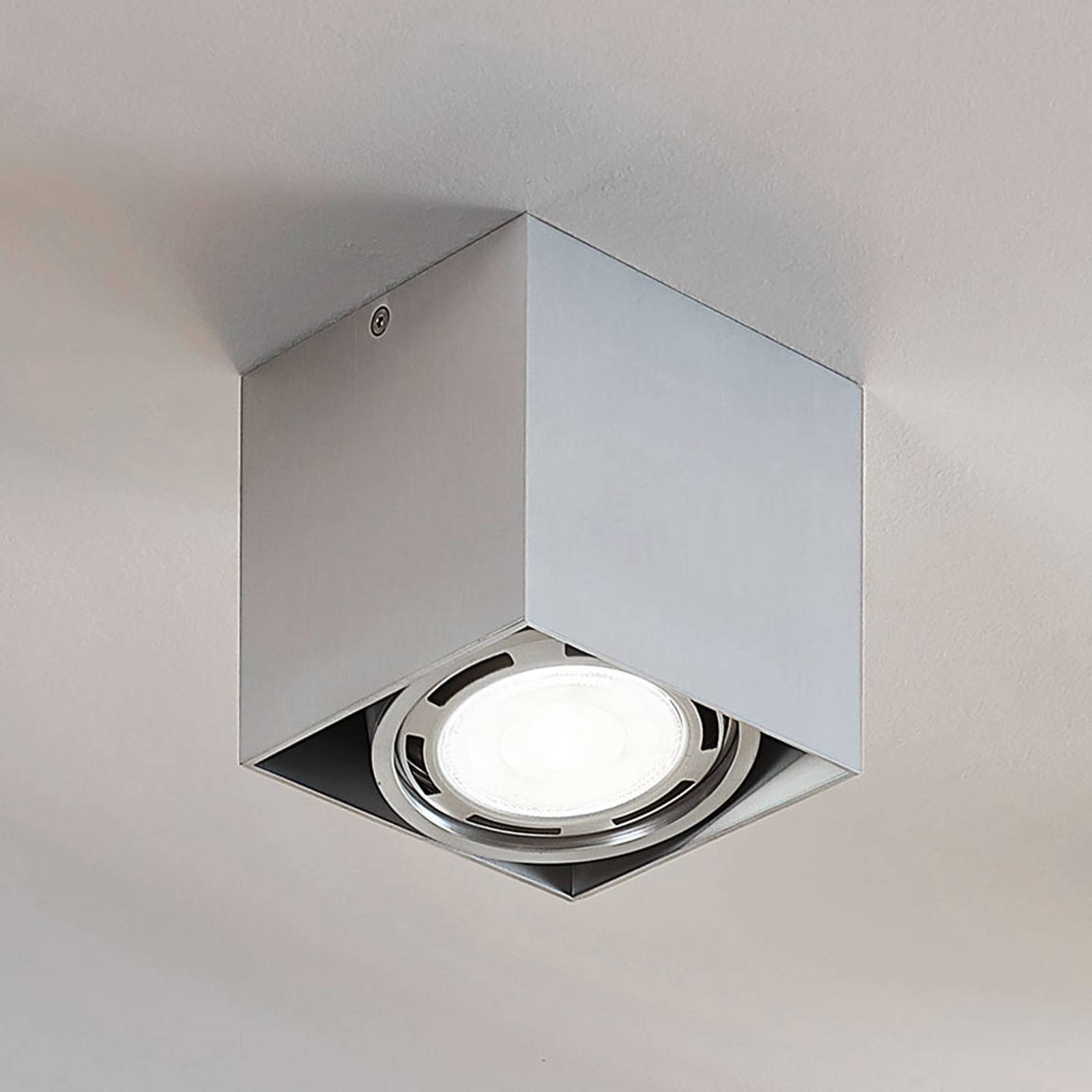 LED-downlight Rosalie 1 lampa kantig alu