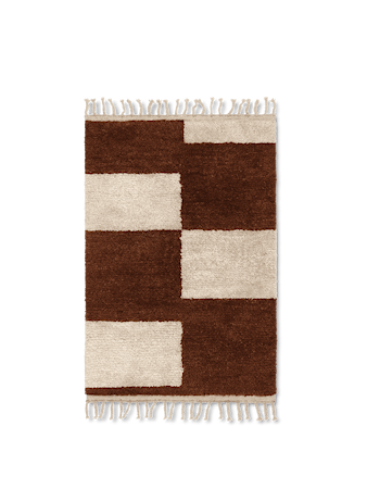 Mara Knotted Matta Small Dark Brick/Off-White