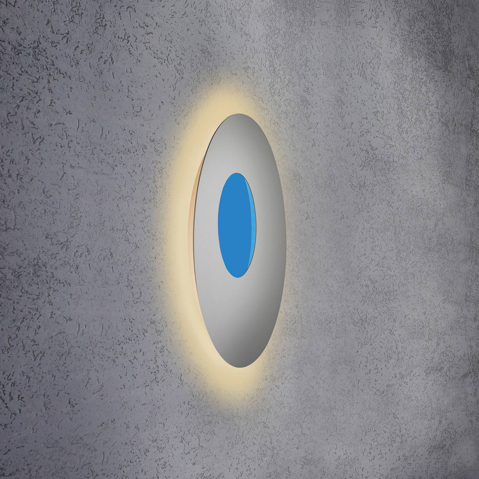Escale Blade Open LED-vägglampa RGB+W silver Ø59cm