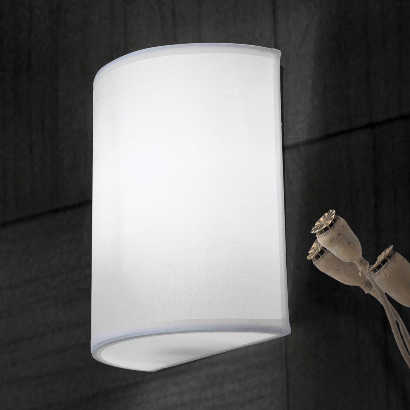 Vägglampa Ufo med linskärm i vitt