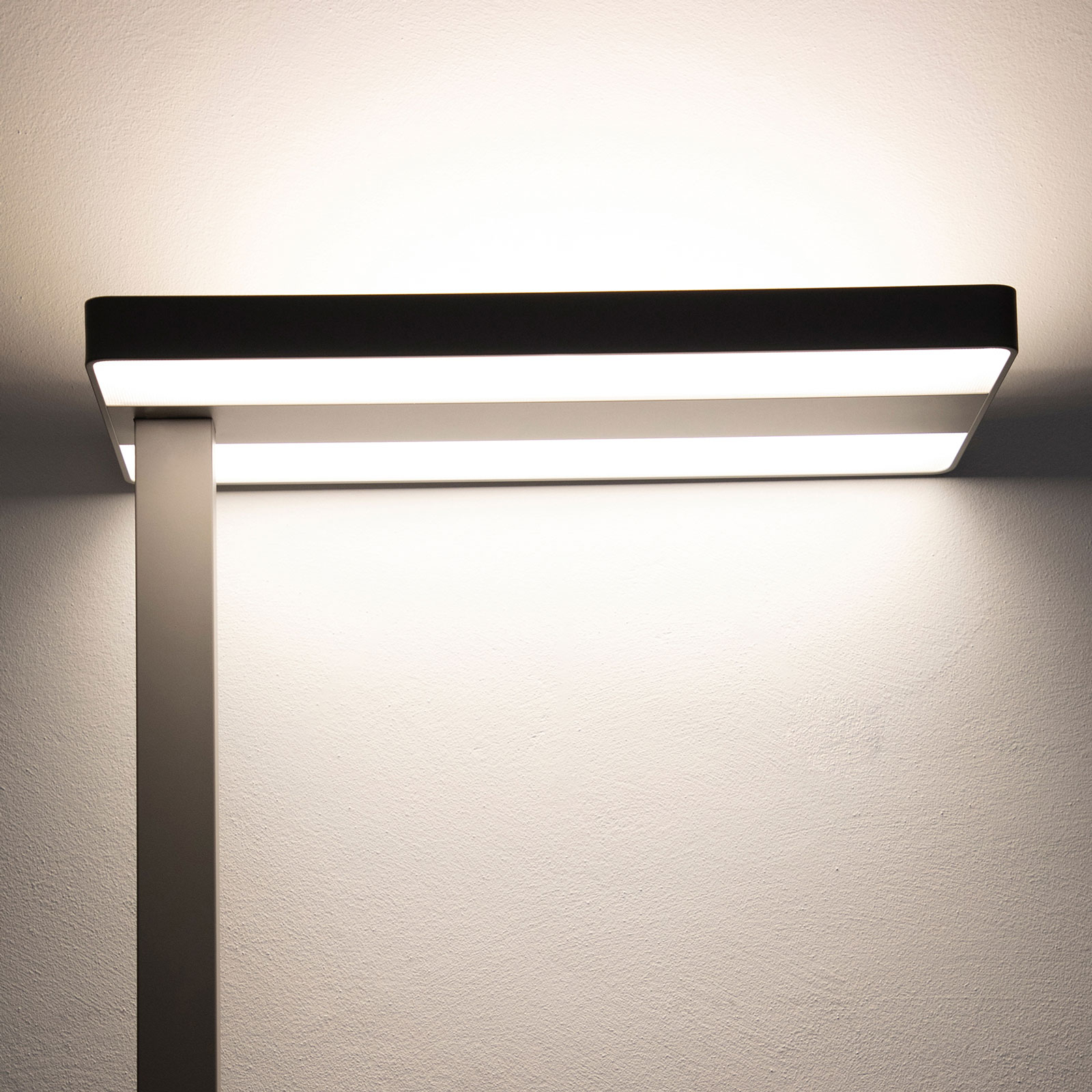 LED-golvlampa MAULjaval med klämfot och dimmer