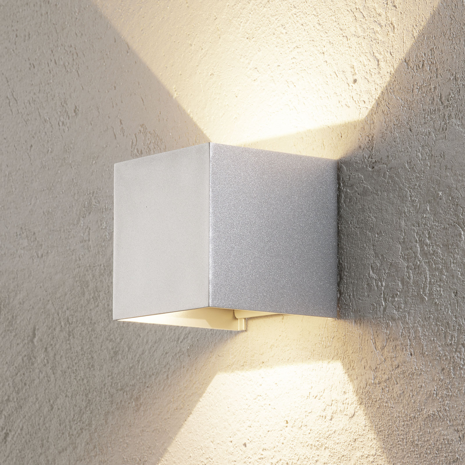 LED-utomhusvägglampa Cube aluminium