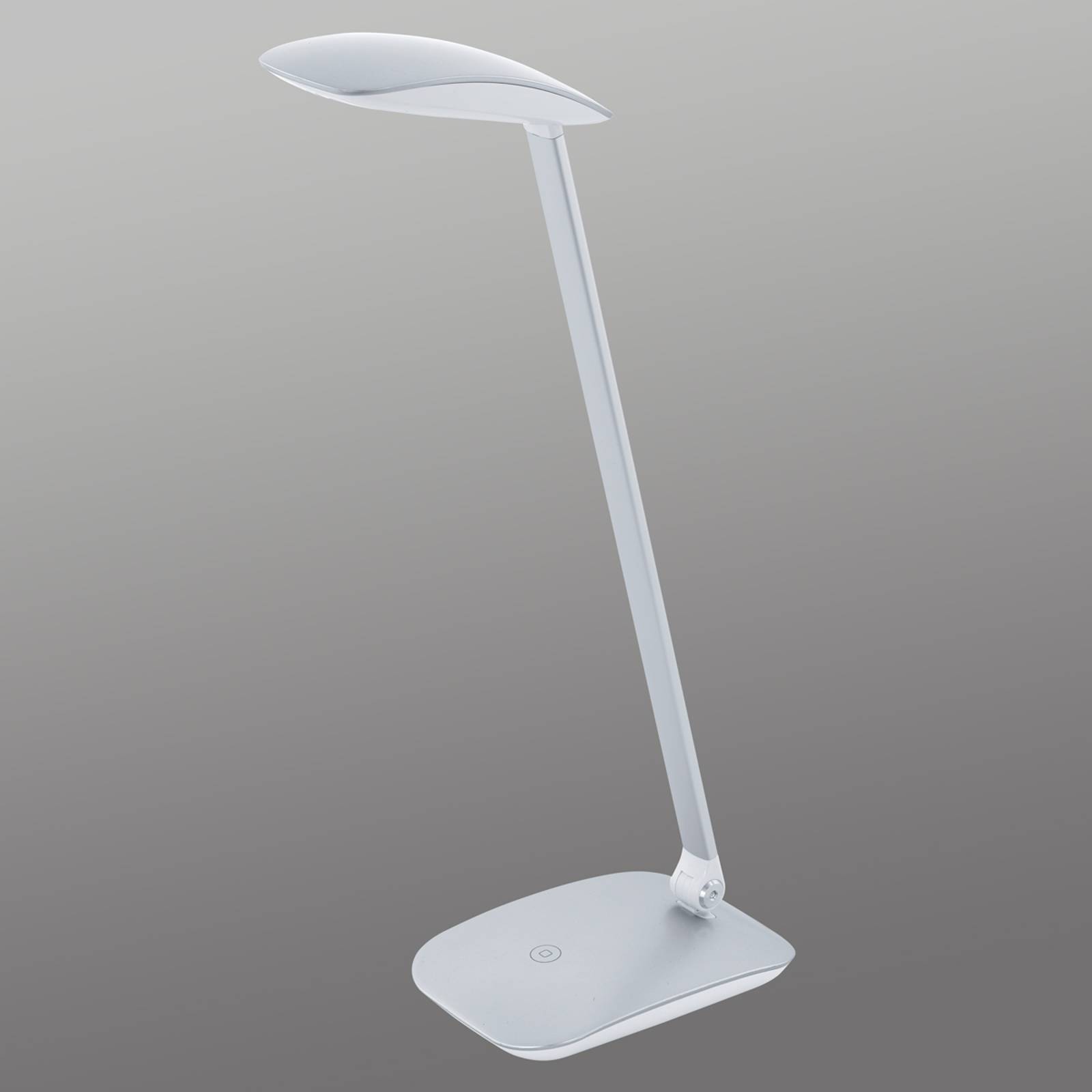 Silver LED-skrivbordslampa Cajero med dimmer