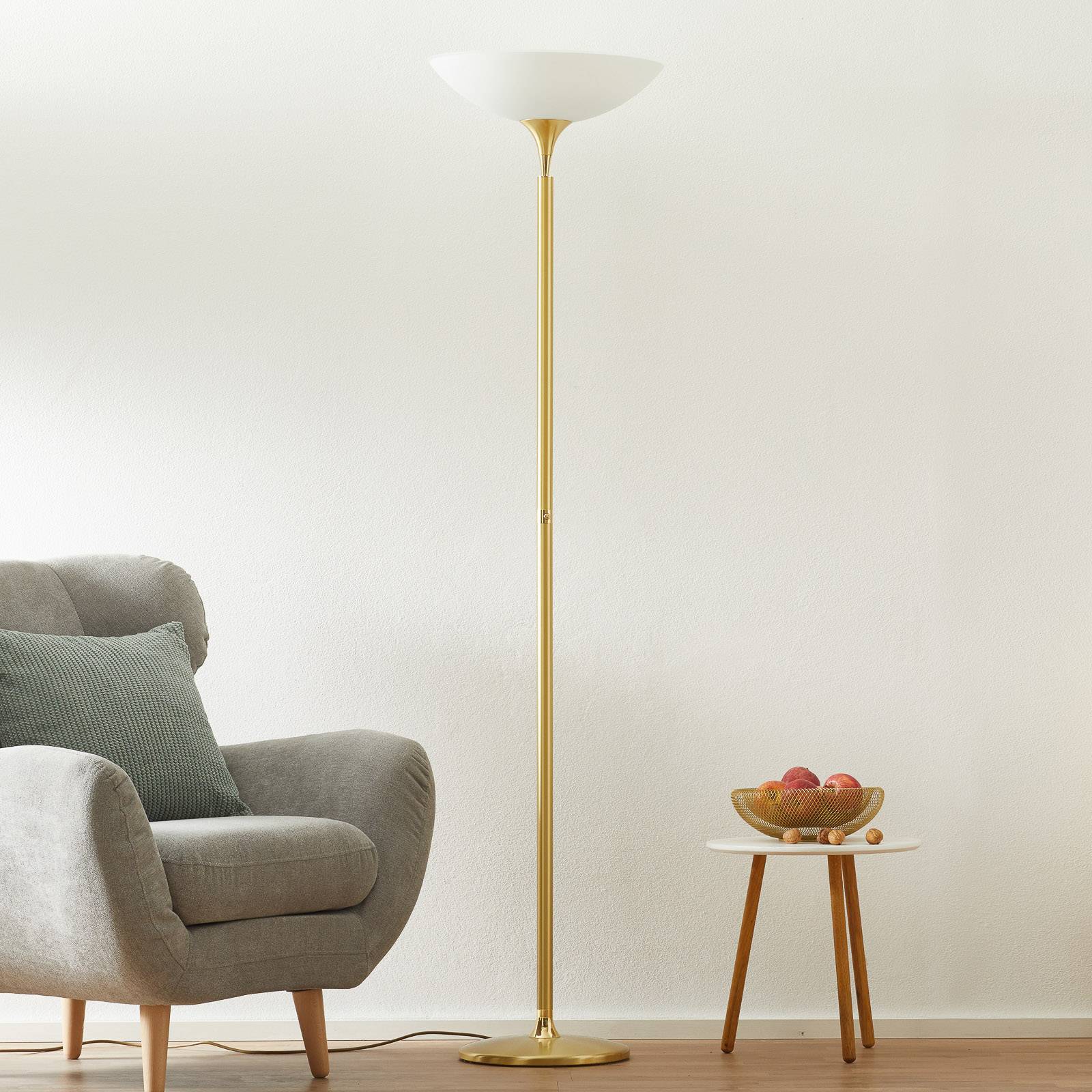 BANKAMP Opera LED-uplight-golvlampa mässing