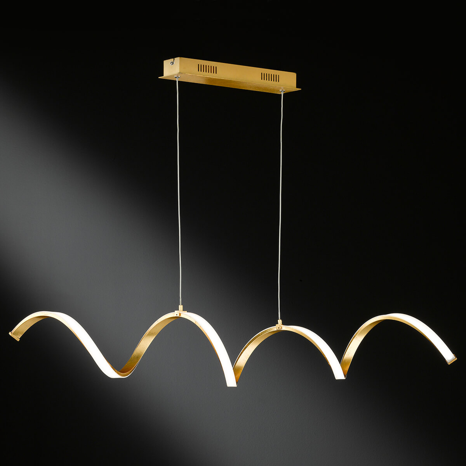 LED-pendellampa Russell i elegant guldton