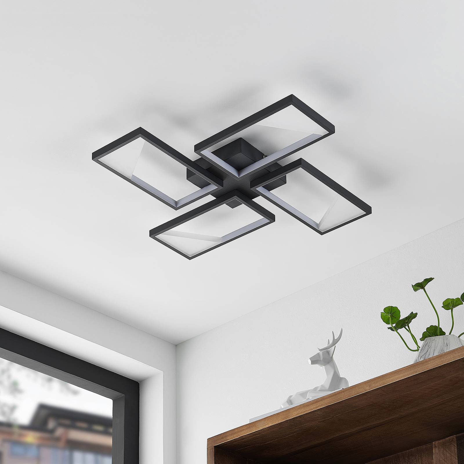 Lindby Fotini LED-taklampa, 4 lampor
