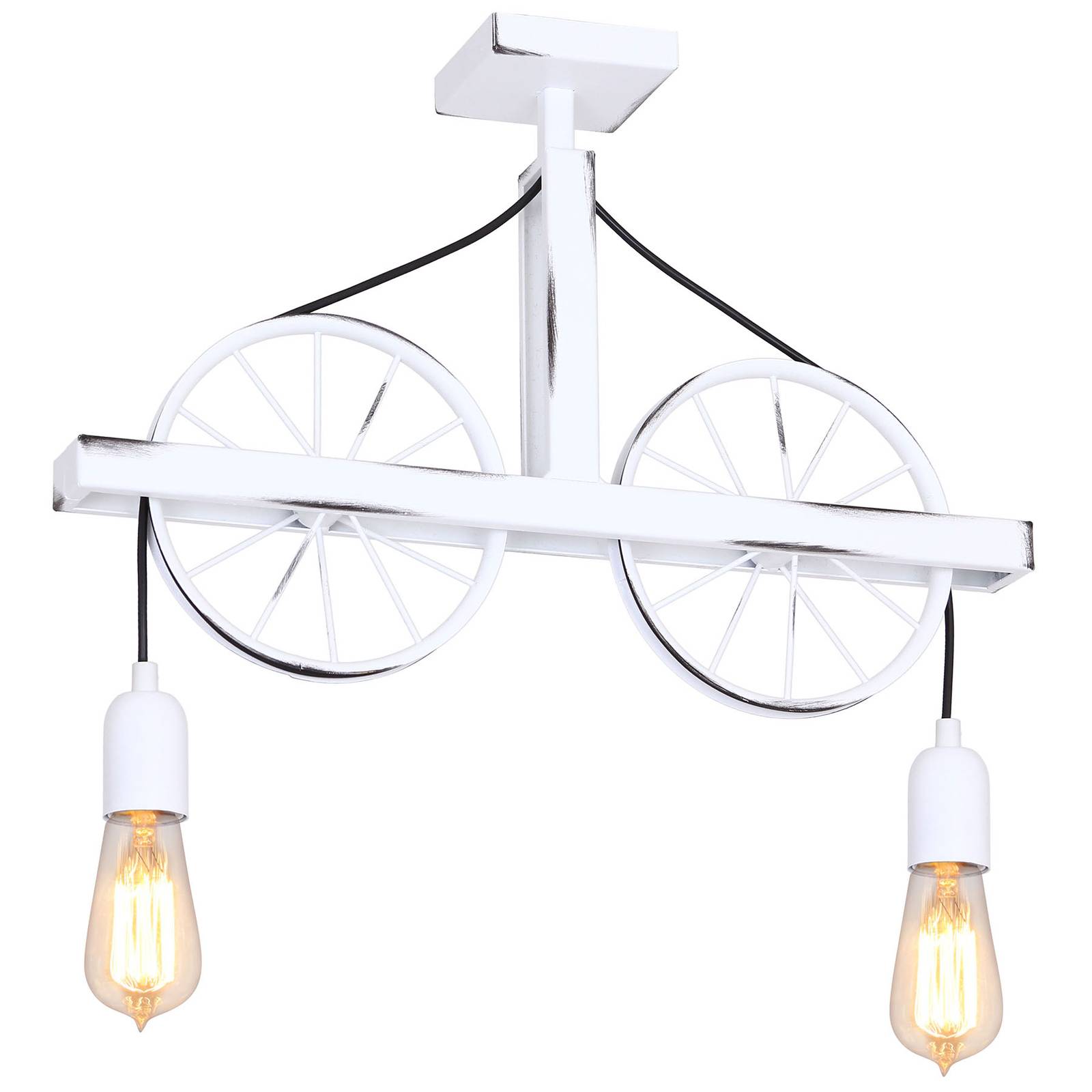 Taklampa 844 med hjul, 2 lampor, vit