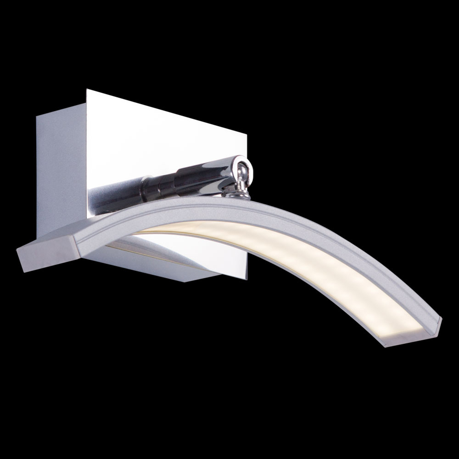 Bågformad LED-vägglampa Largo, aluminiumyta