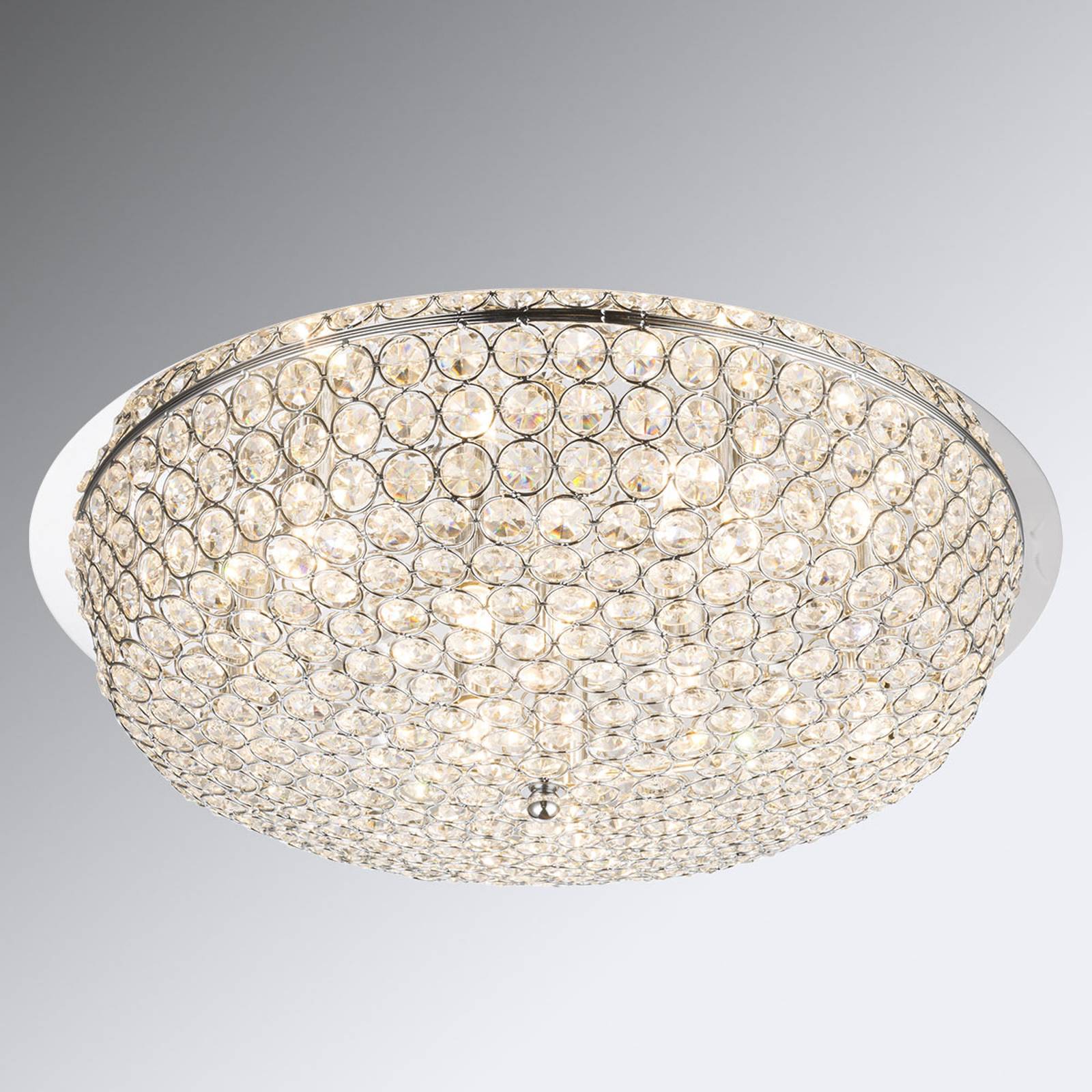Kristalltaklampa Emilia med LED-lampor