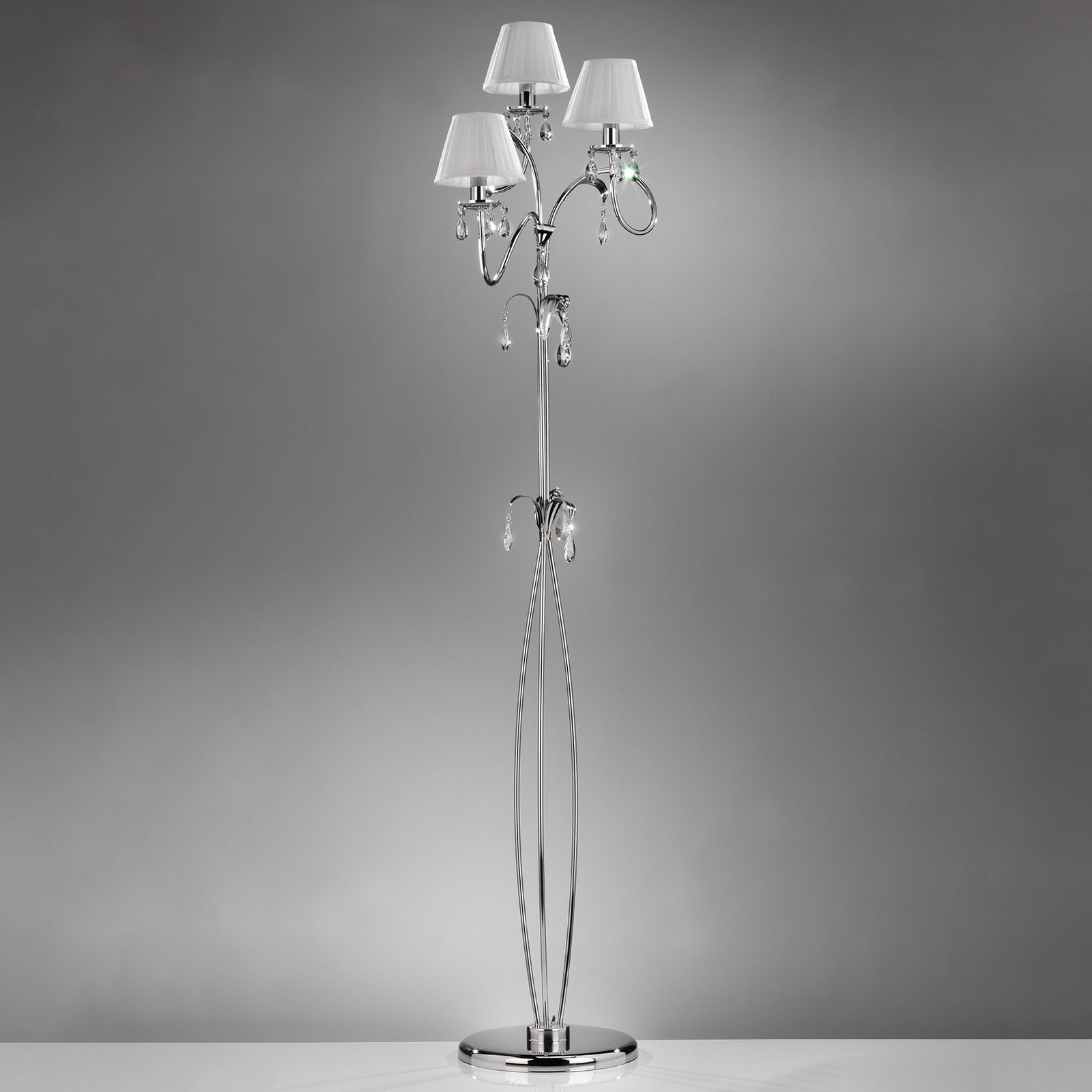 Golvlampa Jacqueline, 3 lampor, vit