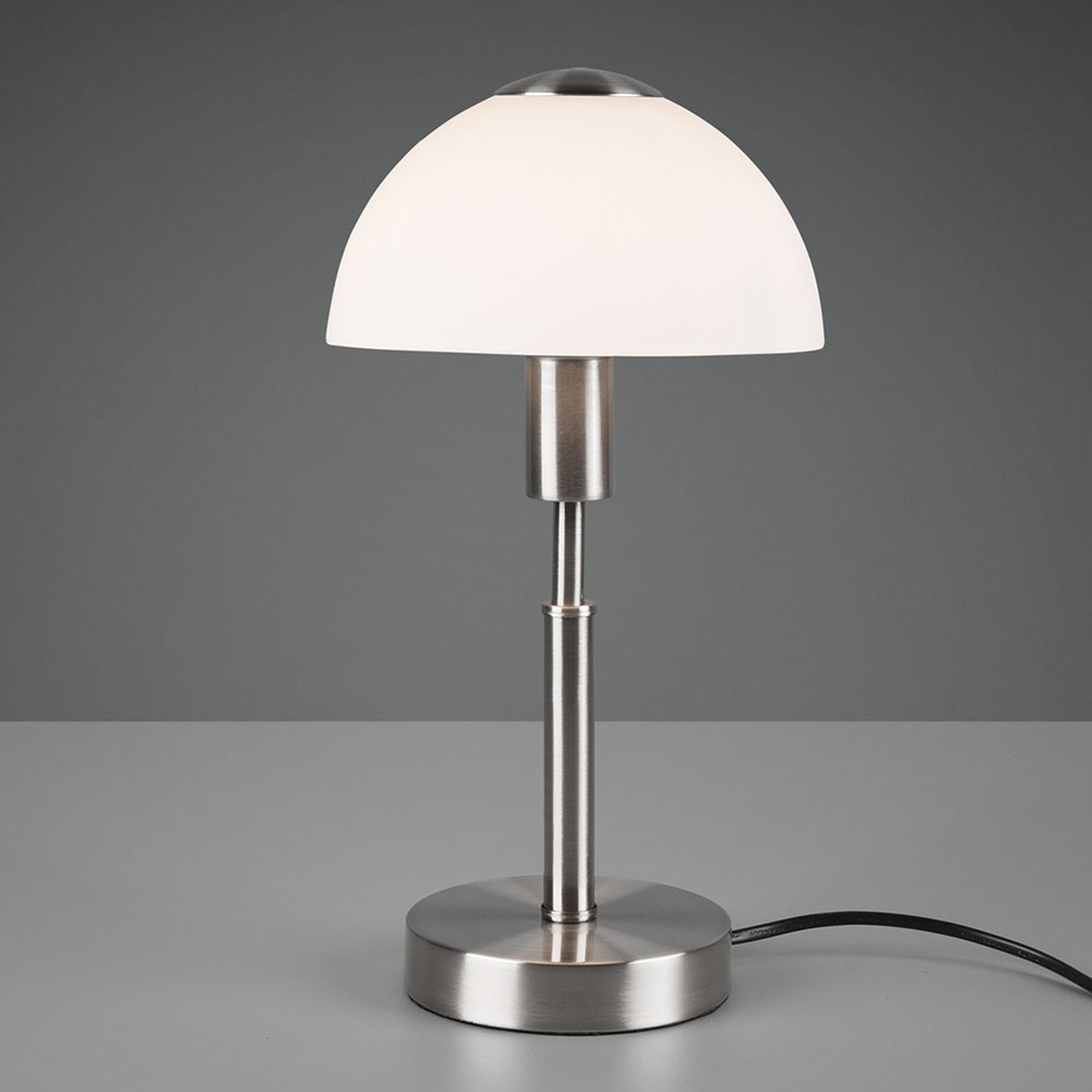 Bordslampa Don, dimbar, vit/nickel matt