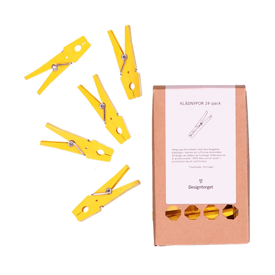 Designtorget Klädnypor 24-pack Gul