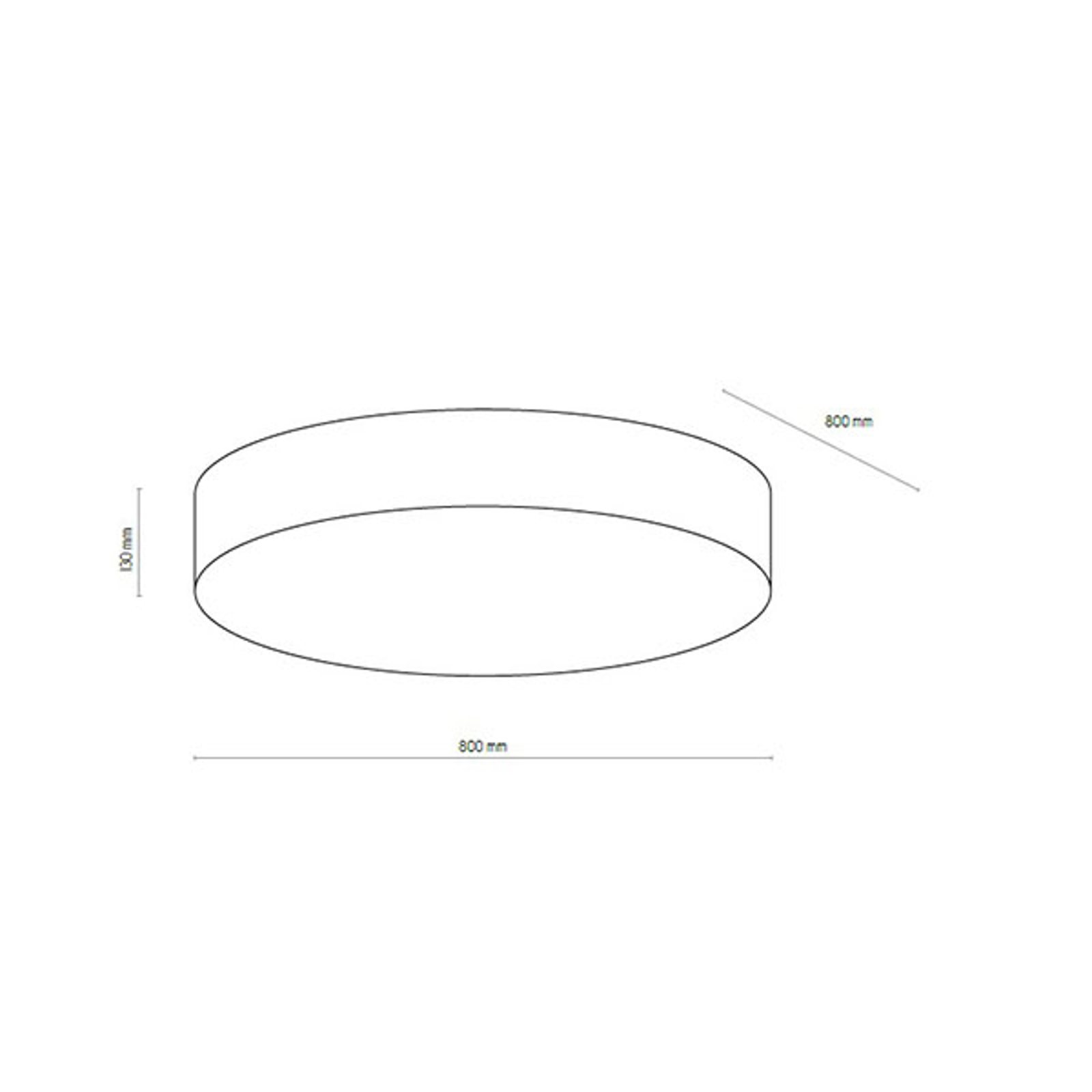 Taklampa Rondo, Ø 80 cm, blå