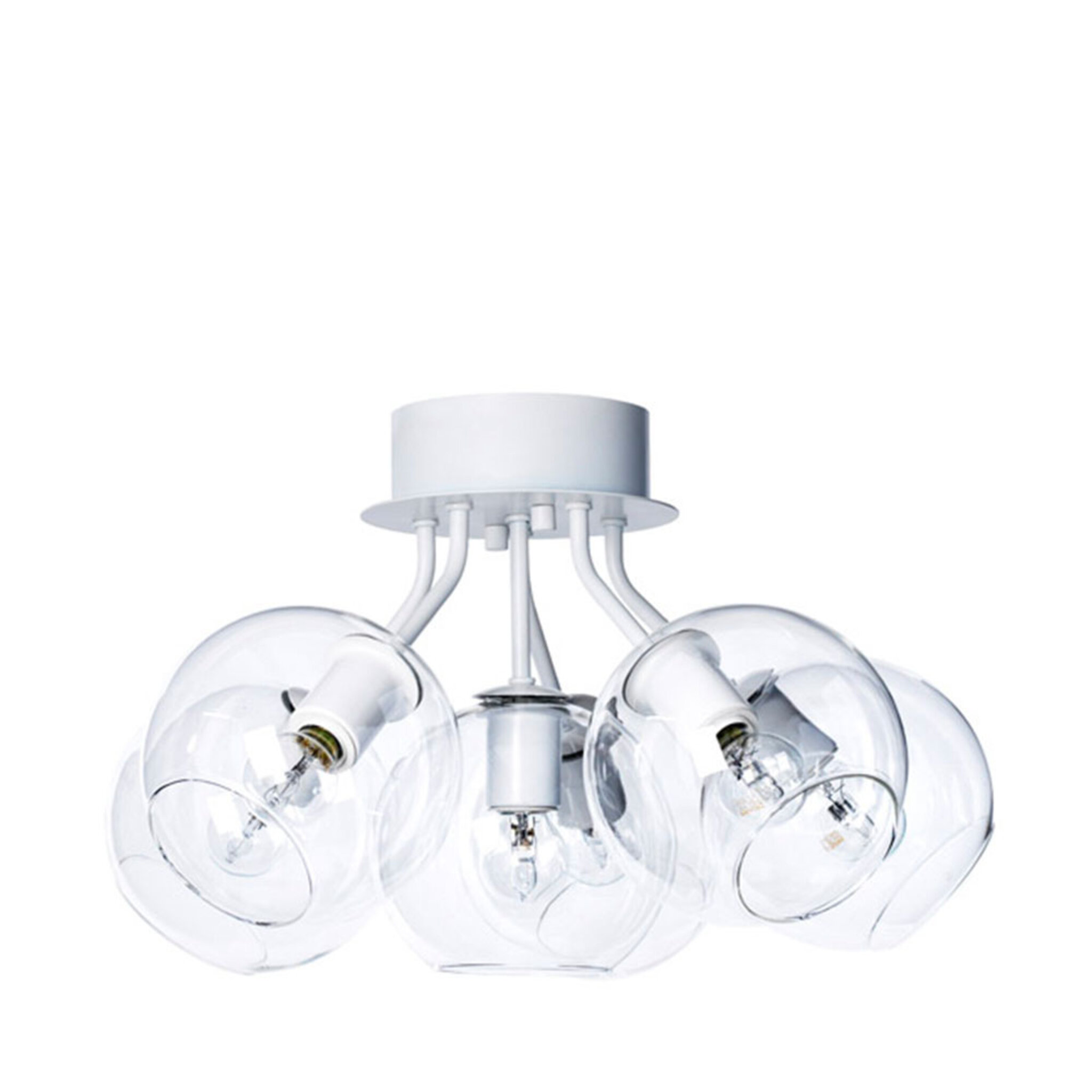 Plafondlampa Tage 50, Vit/klar