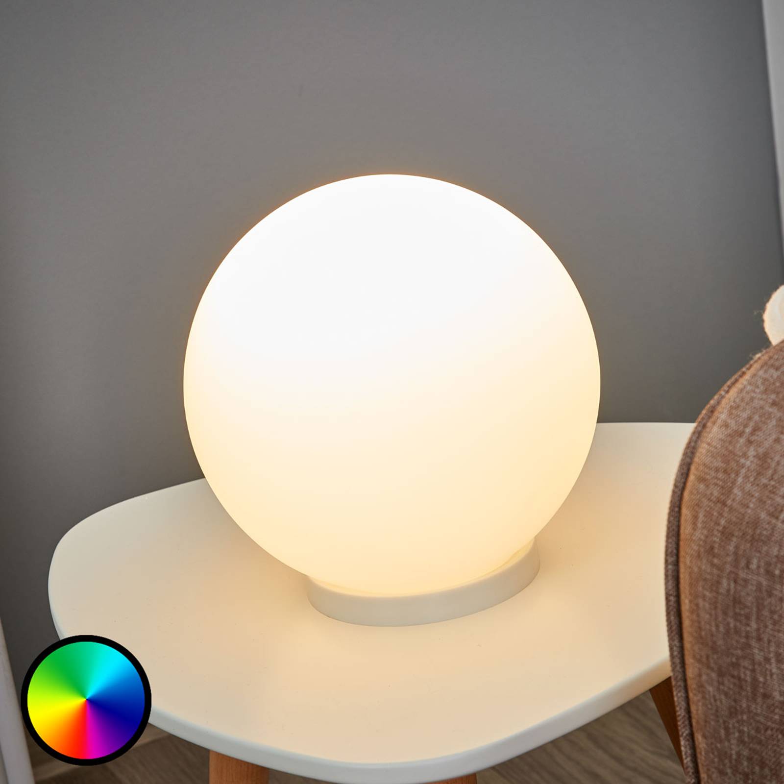 Klotformad bordslampa Rondo-C LED RGBW