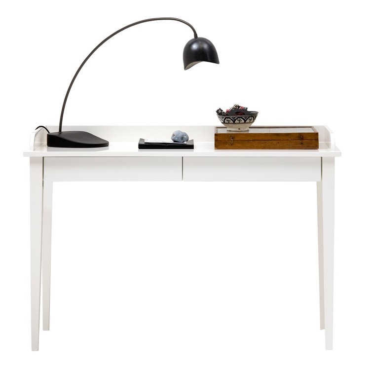 Konsolbord / Skrivbord två lådor vit, Oliver Furniture