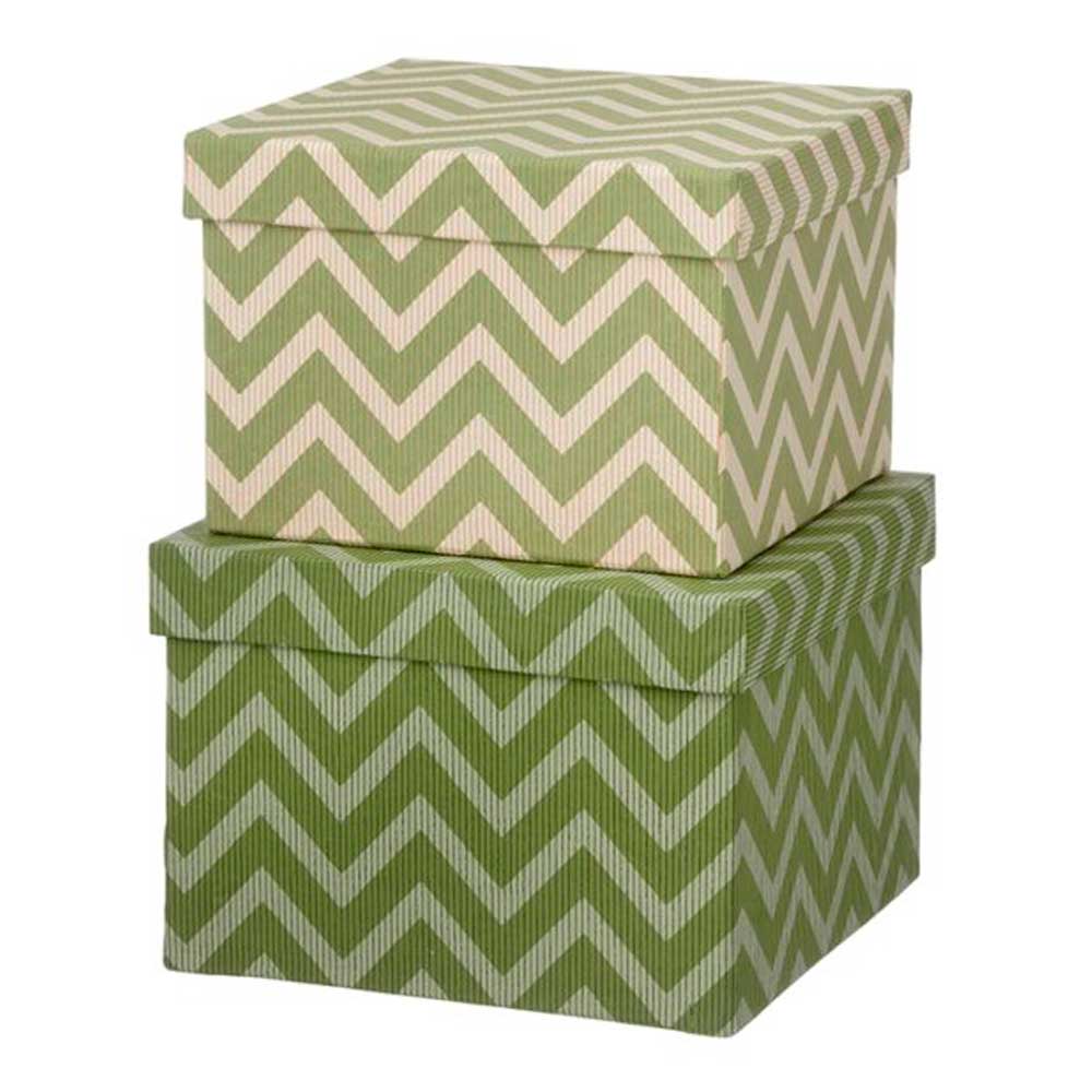Bungalow - Duo Boxes Förvaringsask 2 delar 24,5/26,5 cm Wiggy/Leaf Green