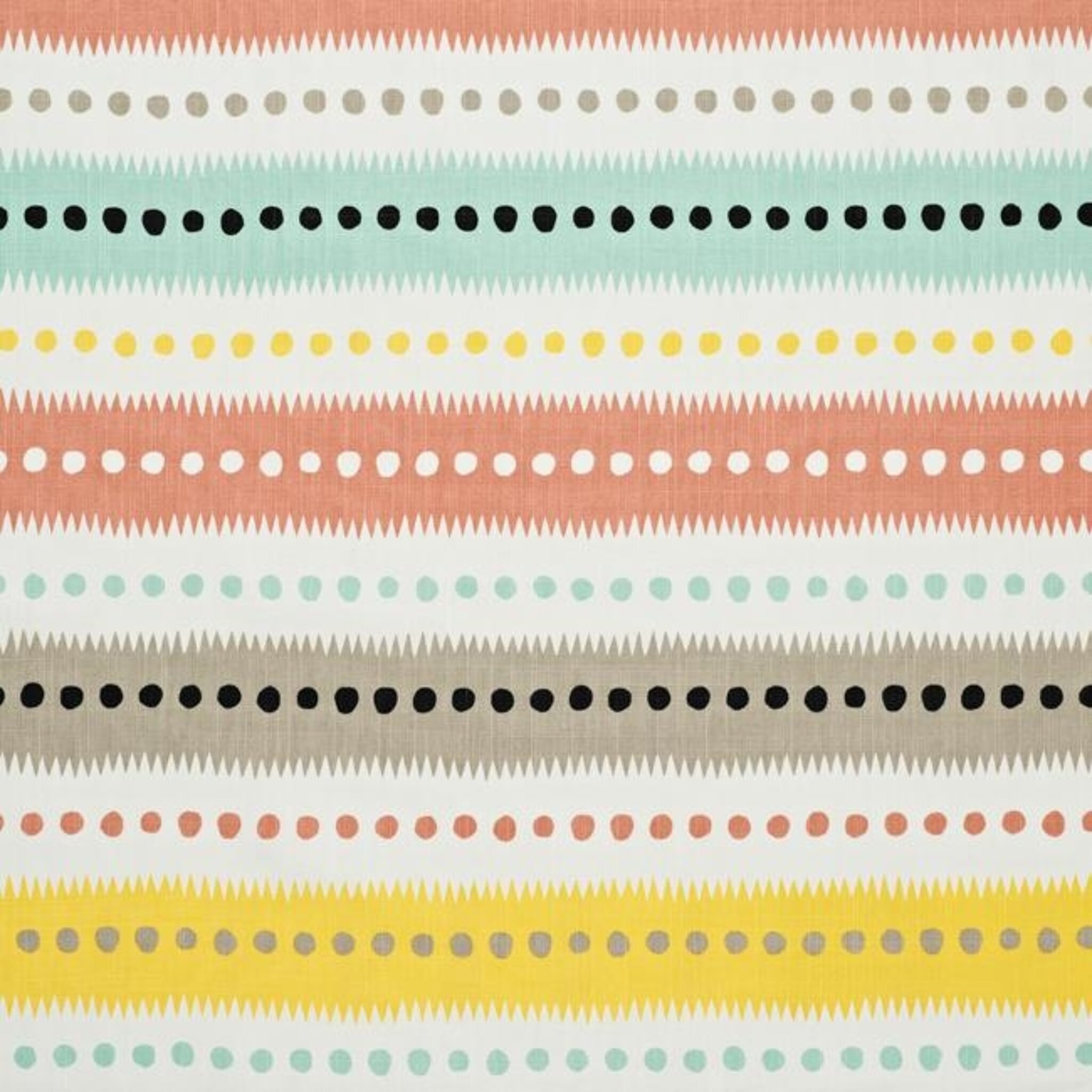 Tyg på löpmeter - Stripe Dot, vit/multi, 145 cm