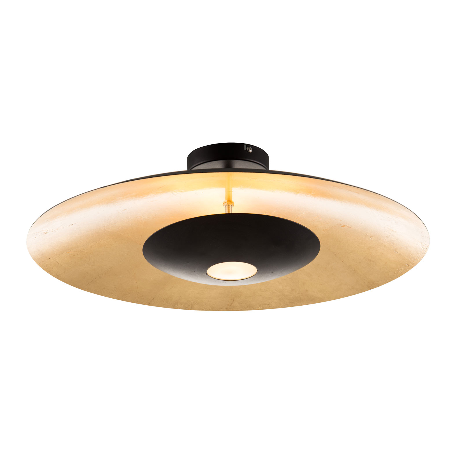 LED-taklampa Minas i svartguld, dimbar