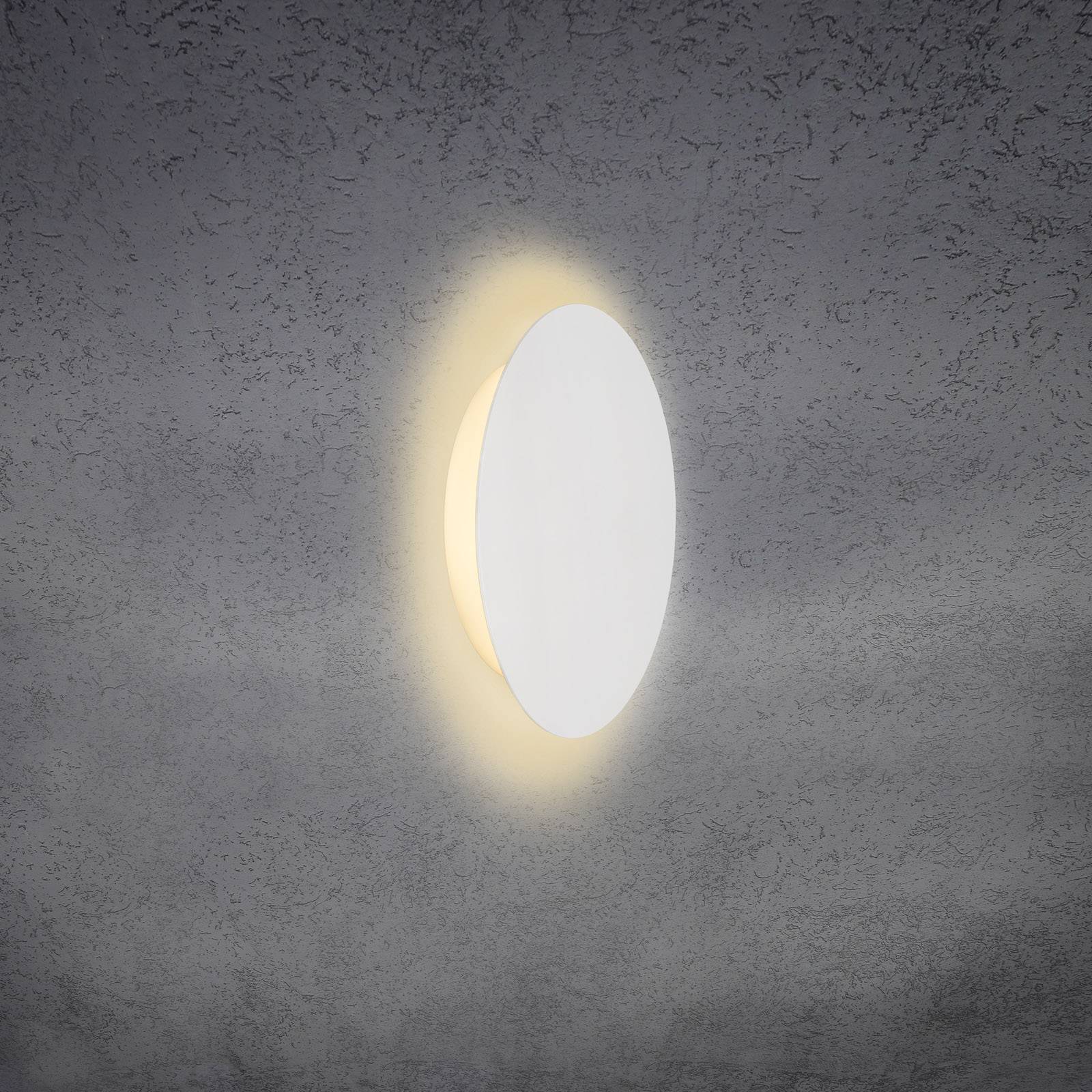 Escale Blade LED-vägglampa, matt vit, Ø 24 cm