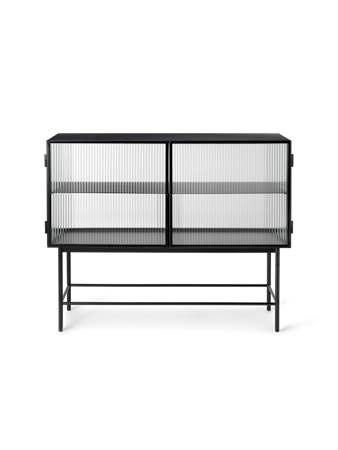 Haze Skänk Räfflat Glas Svart
