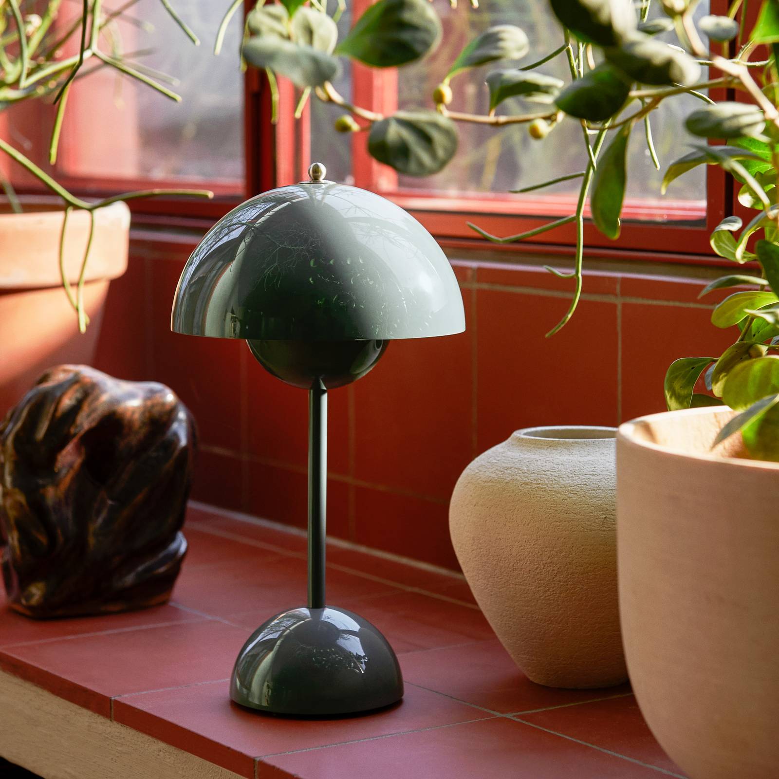 &Tradition Flowerpot VP9 LED-bordslampa stenblå