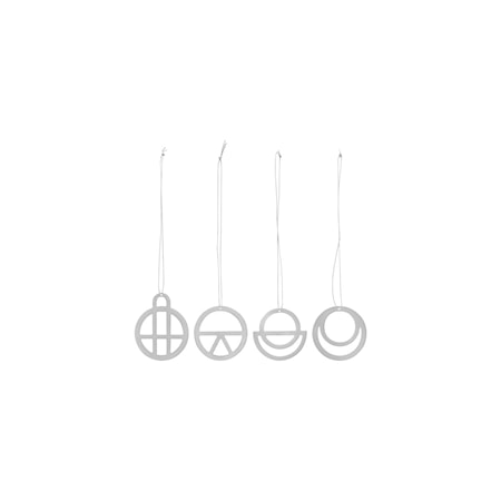 Julpynt Dream Silver 4st 4 cm