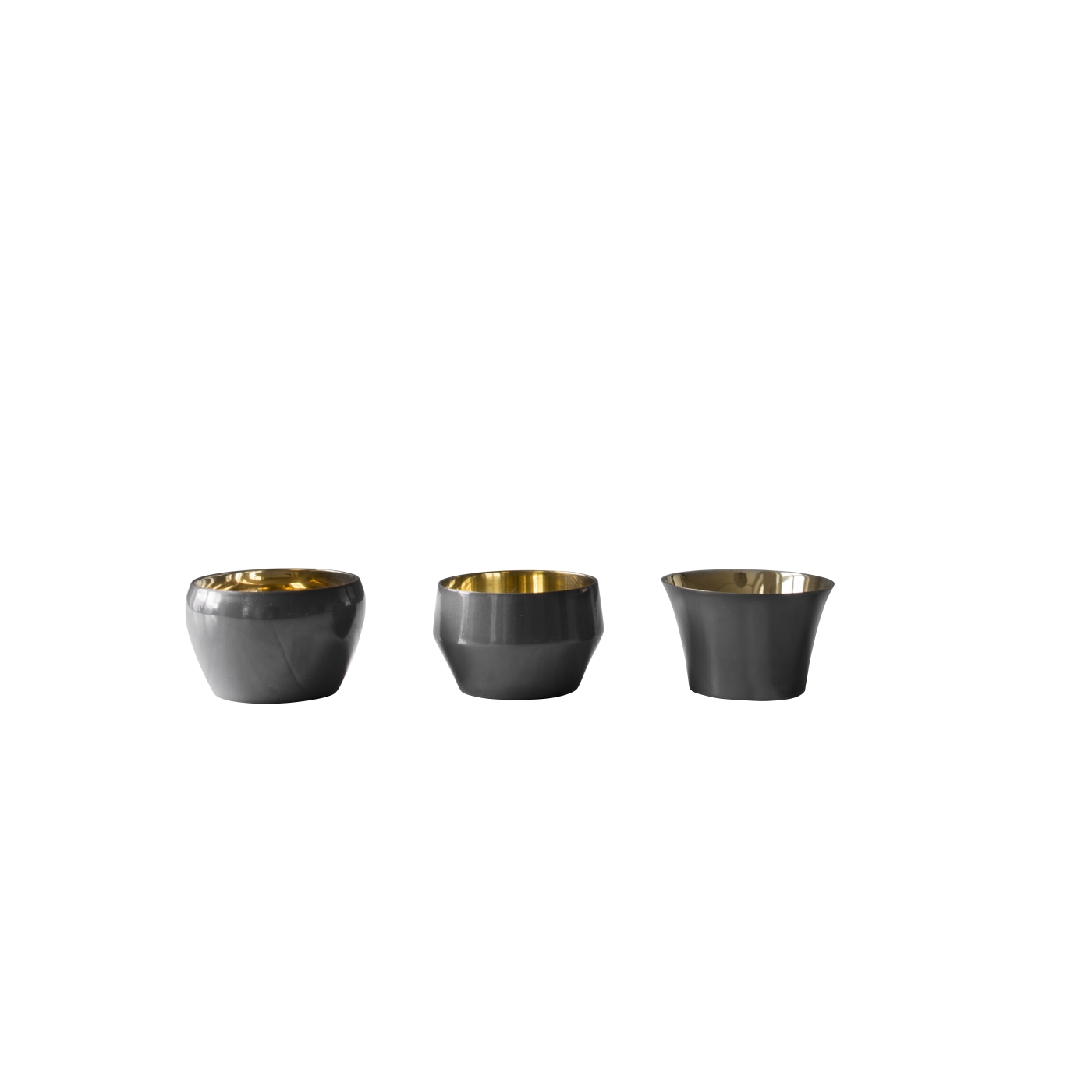 Ljuslykta Kin GRÅ/ MÄSSING, 3-set, Skultuna