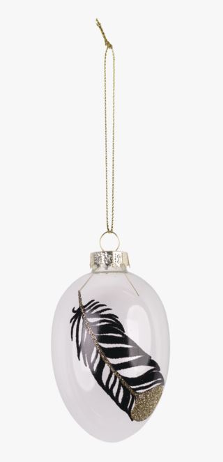 Black feather egg dekoration vit