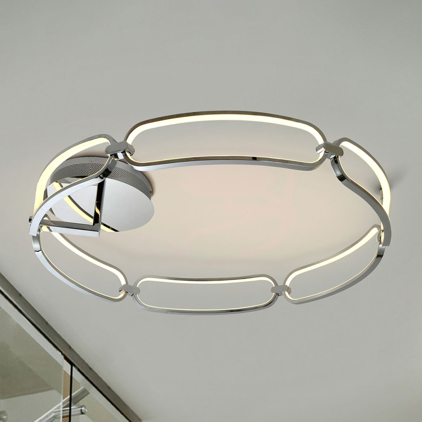 LED-taklampa Colette, 6 lampor, krom