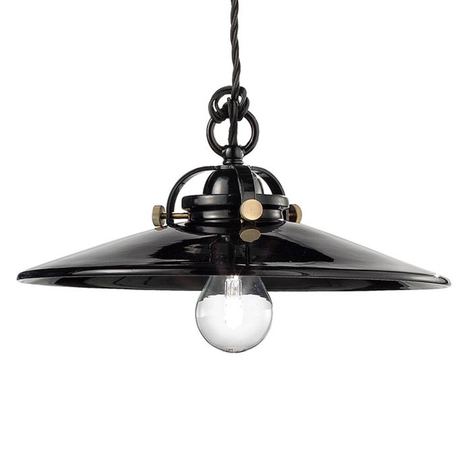 Svart keramik-hänglampa Edoardo, 31 cm