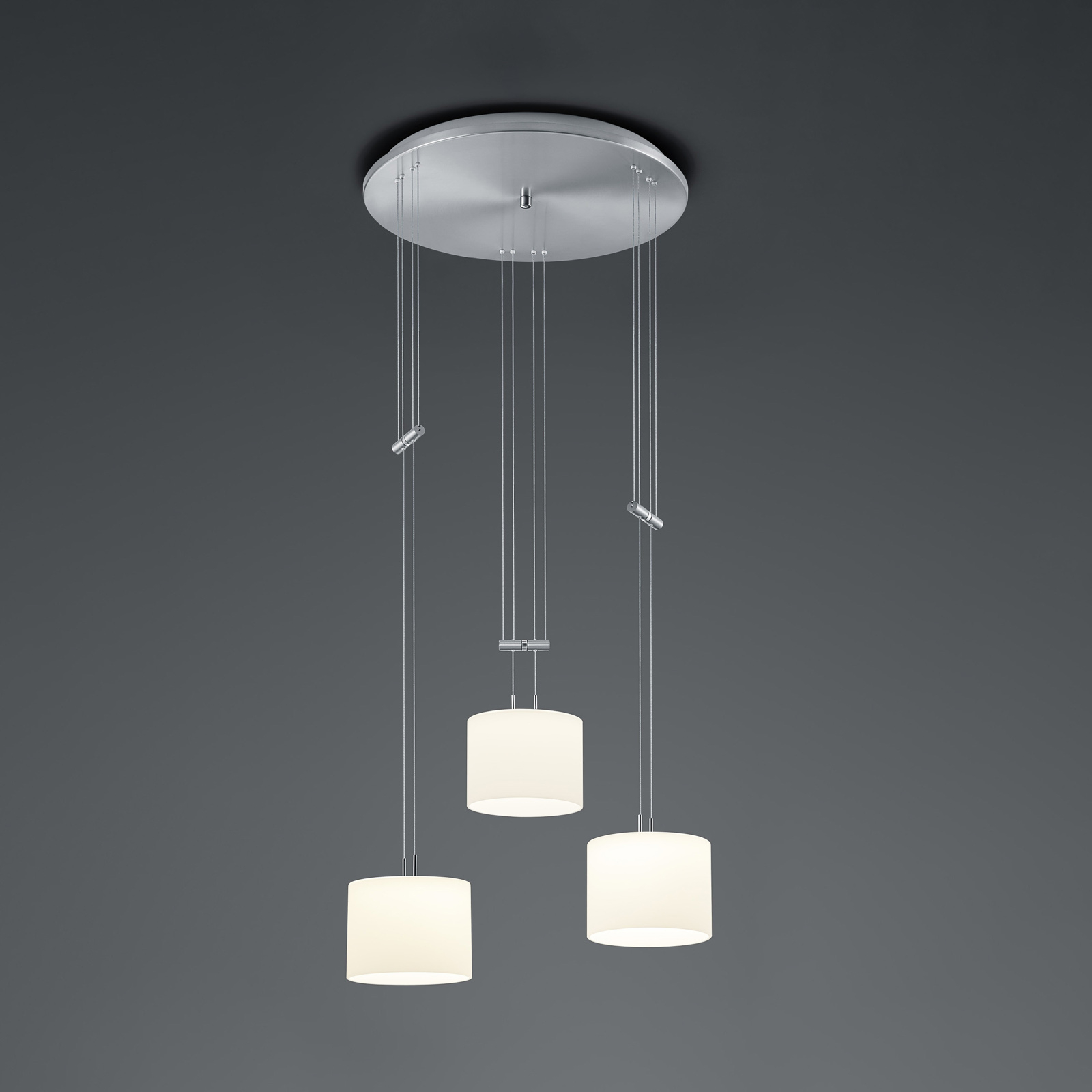 BANKAMP Grazia hänglampa ZigBee 3 lampor nickel