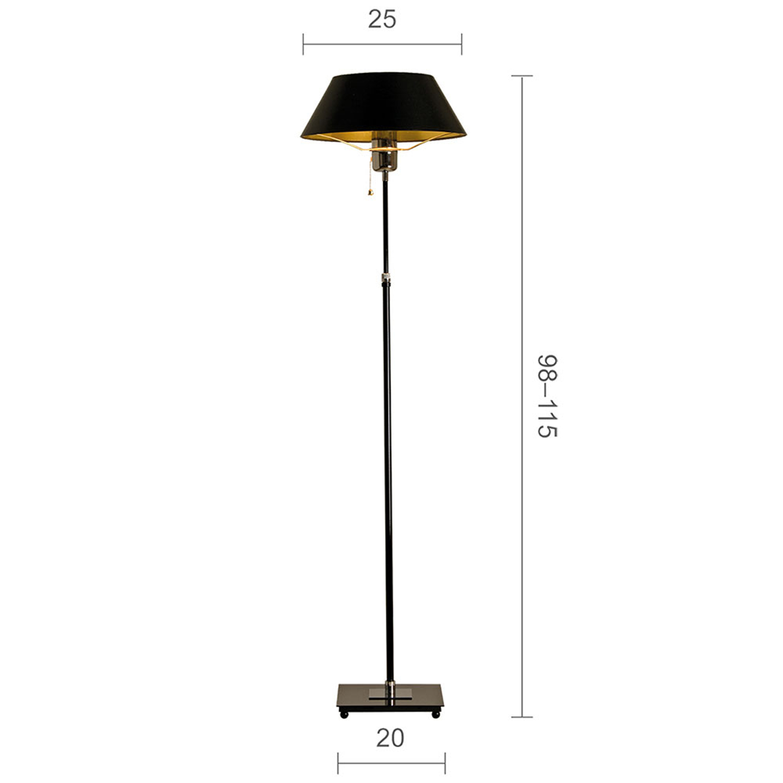 Menzel Antos AF6125 golvlampa, skärm svart
