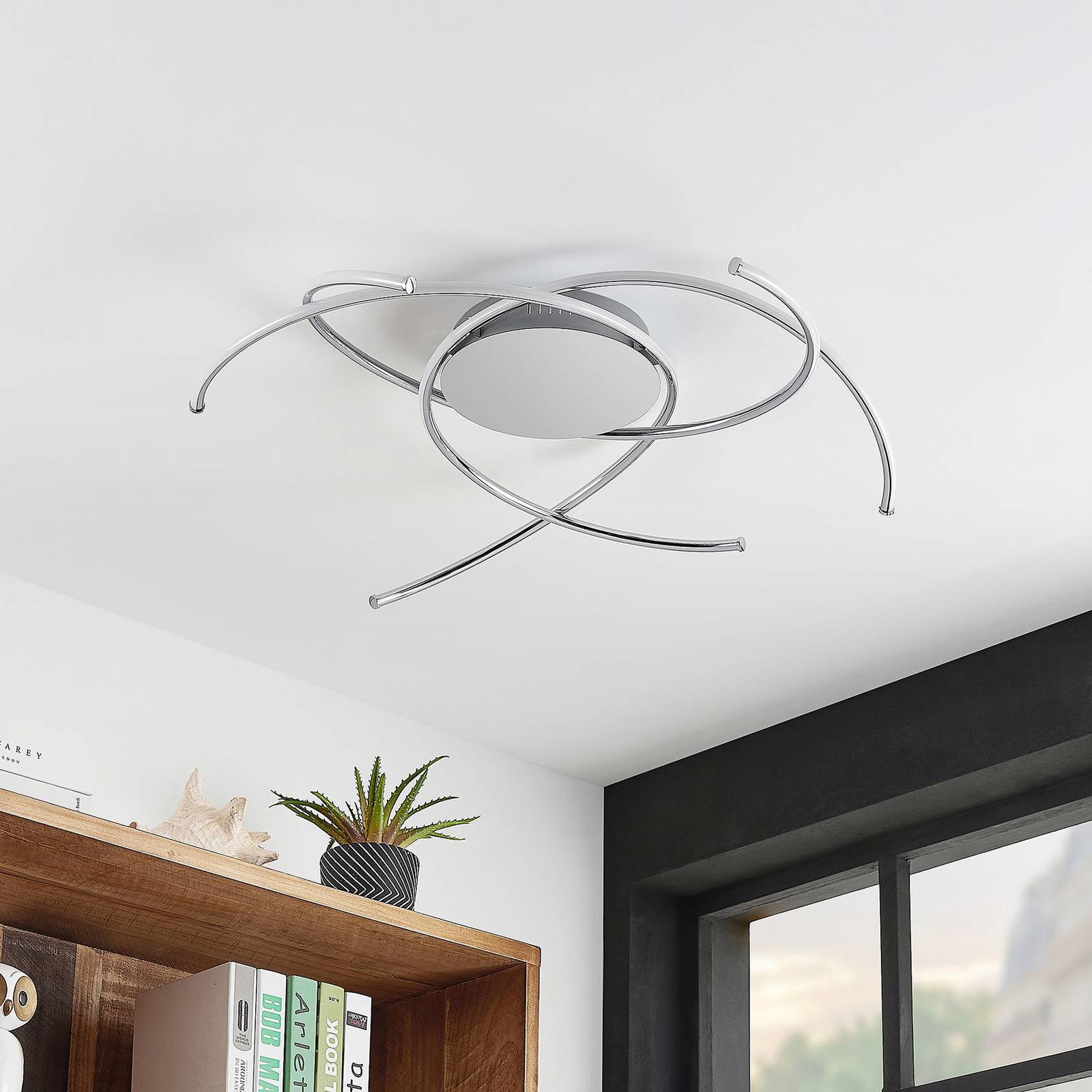 Lindby Yareli LED-taklampa, silver