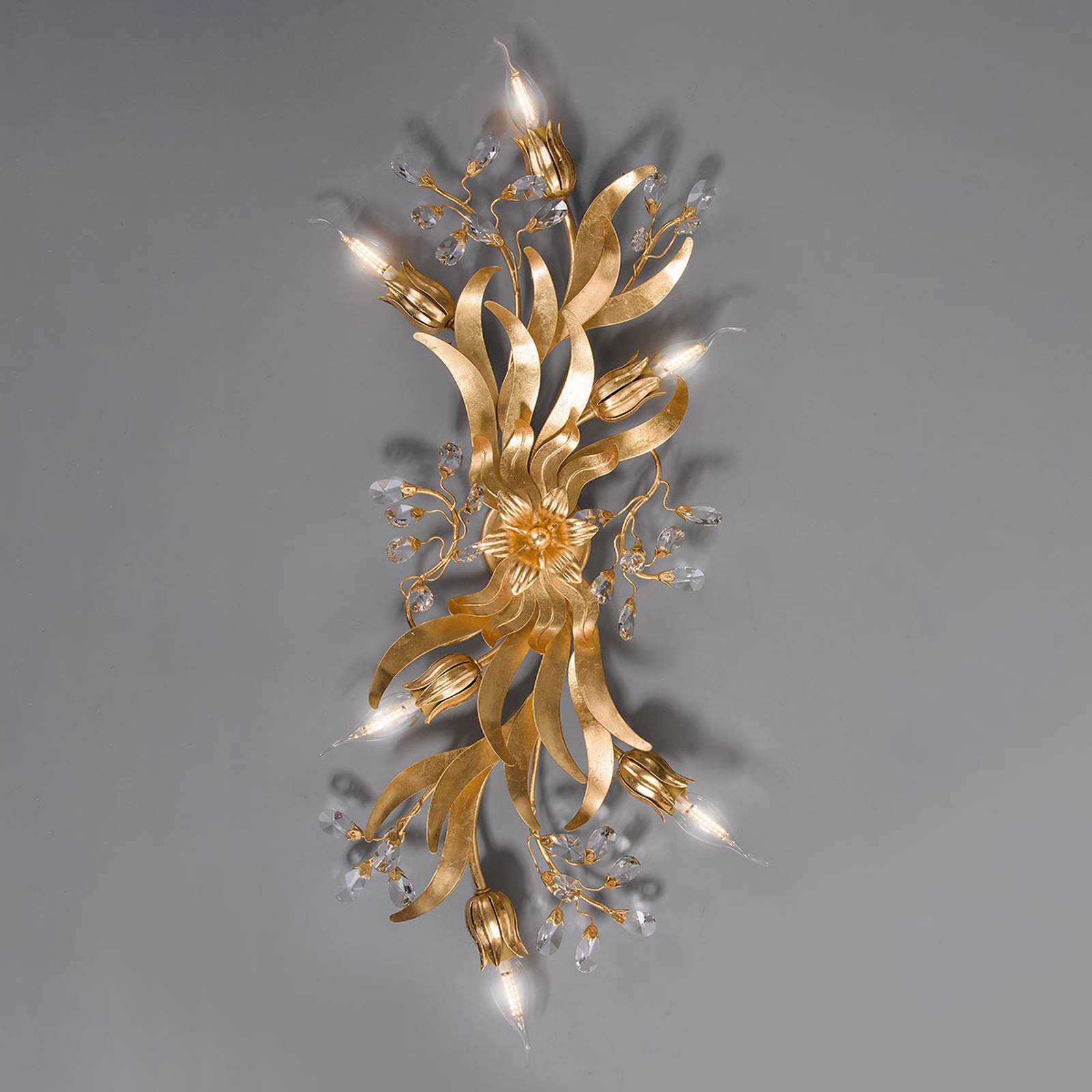 Taklampa 77/6 PL, 6 lampor med bladguld
