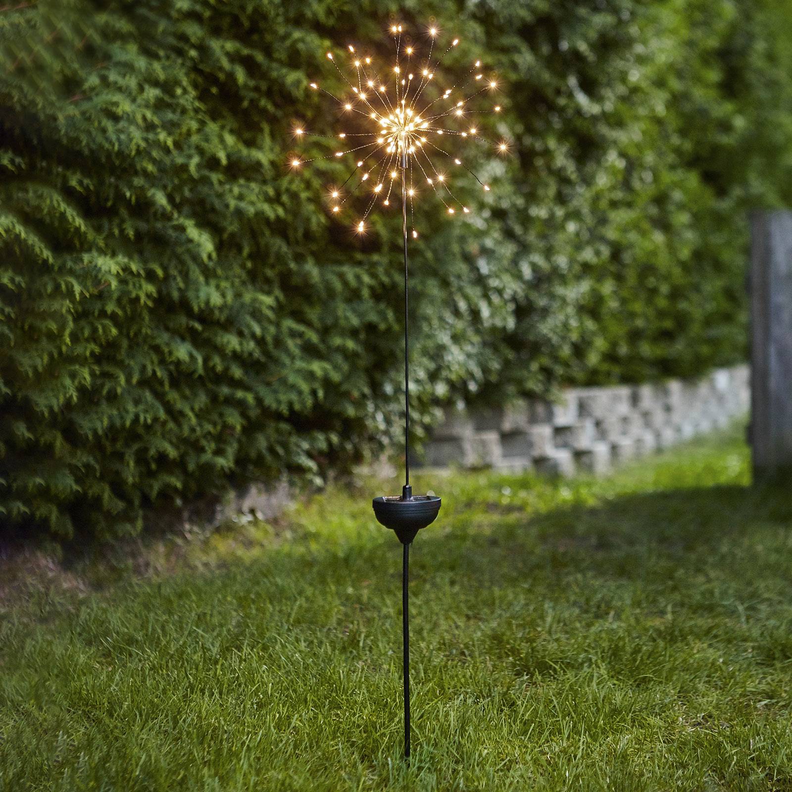 LED-solcellslampan Firework med markspett