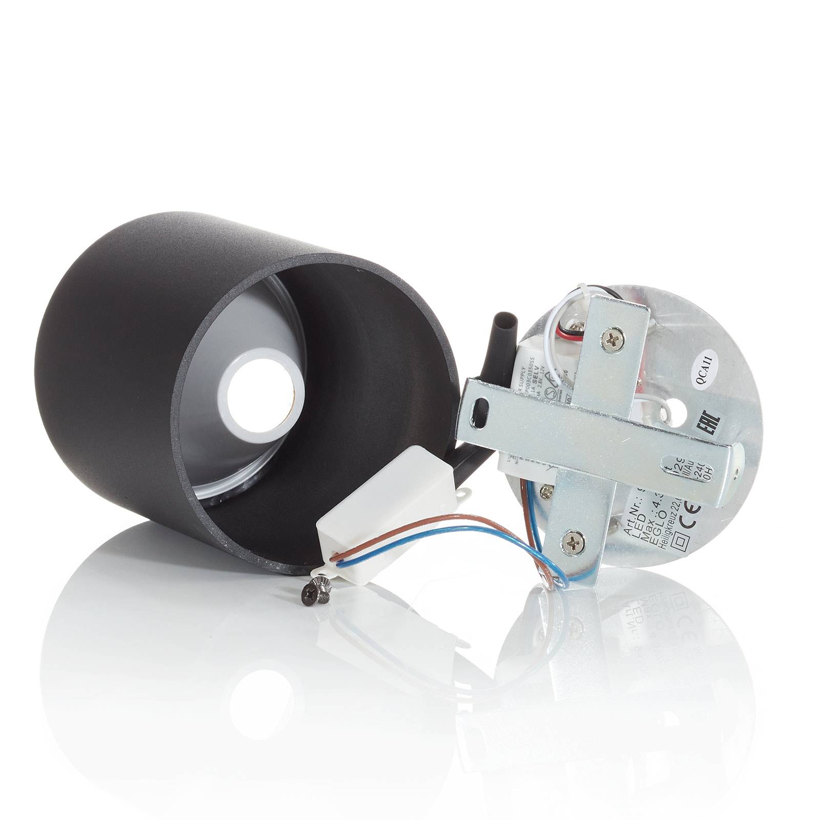 LED-taklampa Polasso rund, svart/guld
