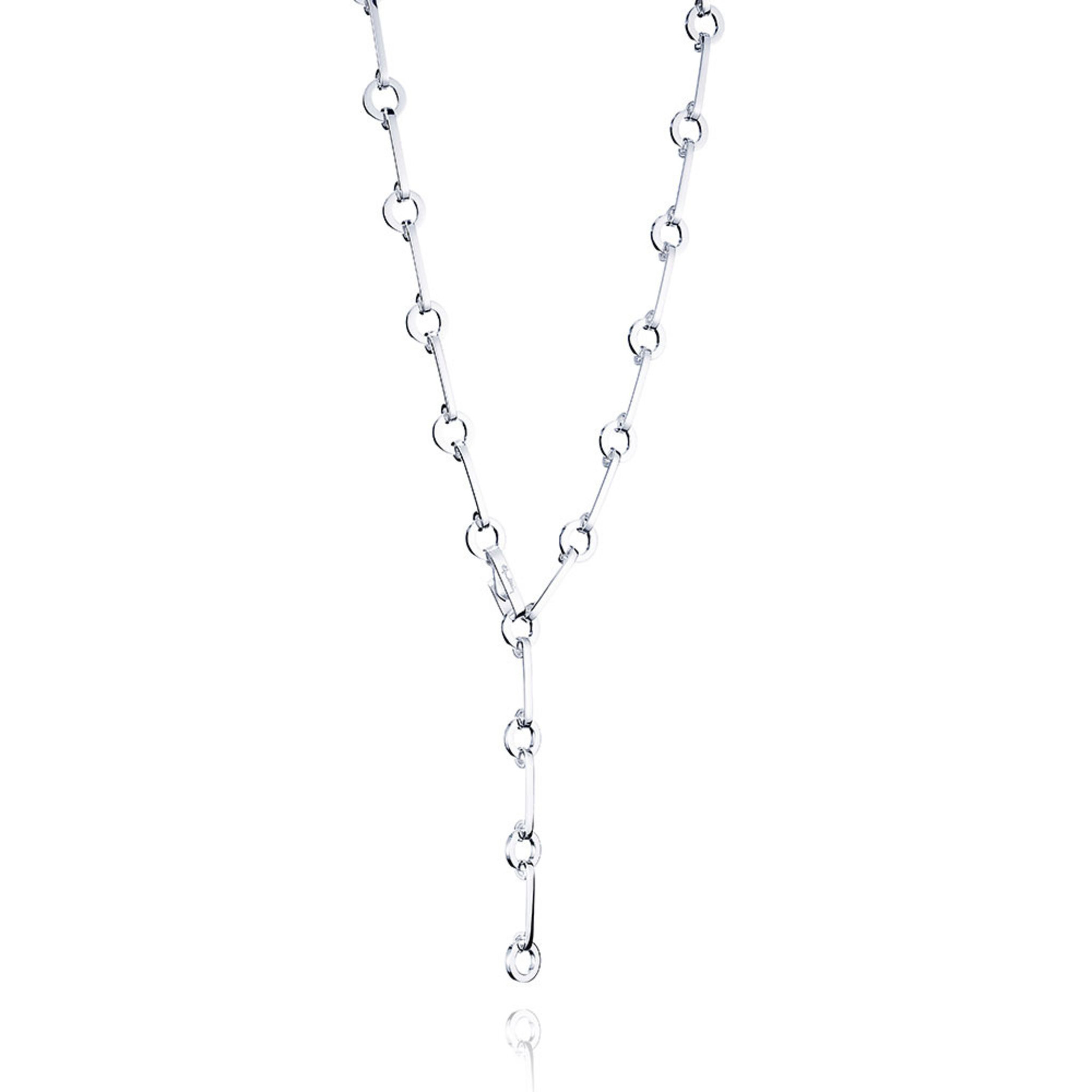 Halsband Ring Chain Necklace, silver, ONE SIZE