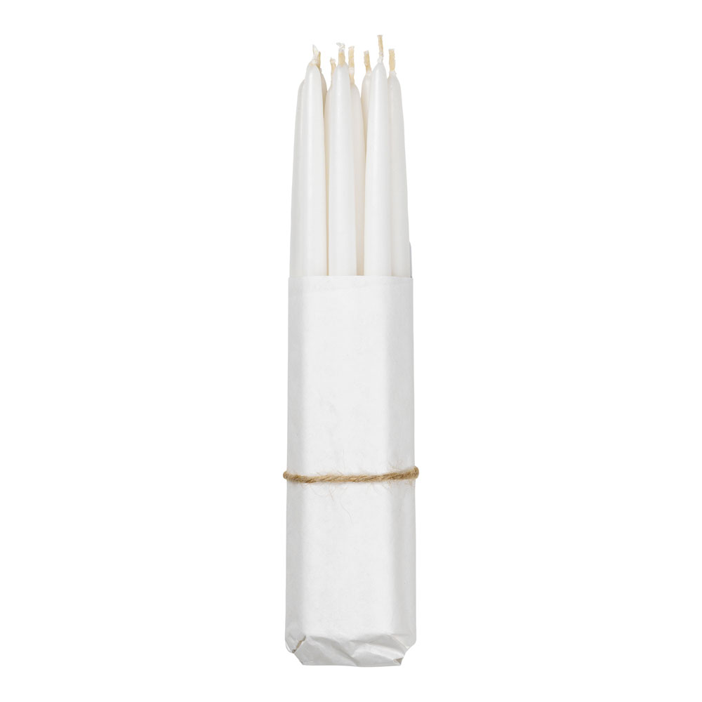 Broste Copenhagen - Tapers Julgransljus 21 cm 8-pack Vit
