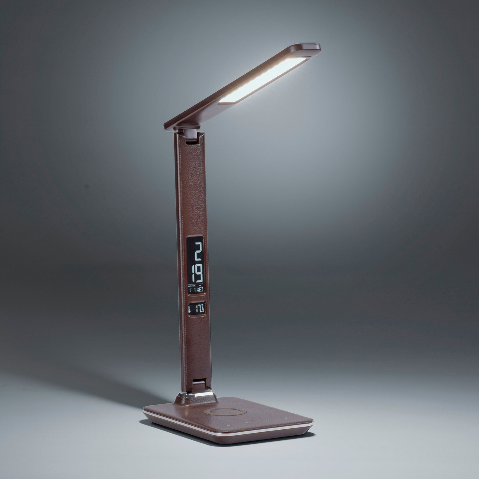 LED-bordslampa Adriano, CCT, dimbar, brun