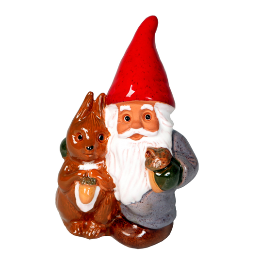 Rolf Berg Keramik - Tomte med Ekorre 13 cm