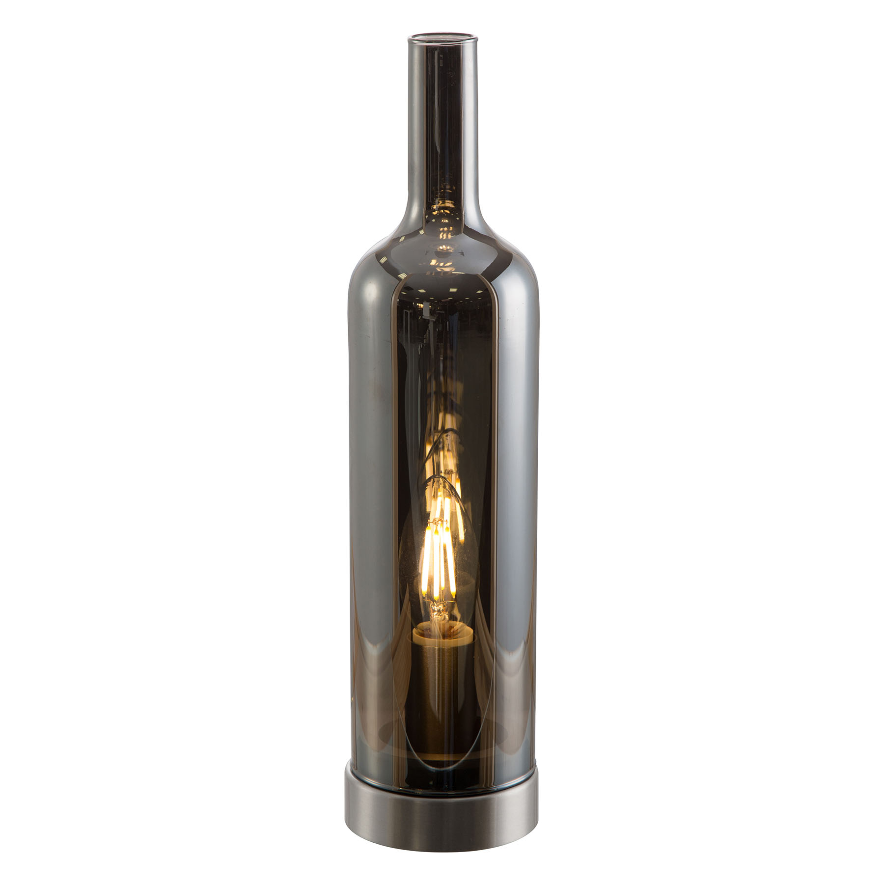 Glasbordslampa Bottle, rökgrå